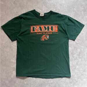 90s Vintage Florida A&M Rattlers Green T Shirt Size L